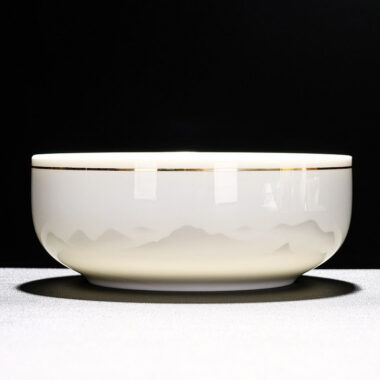 Mutton Fat Ice Jade White Porcelain Tea Gift Set [Mountain]