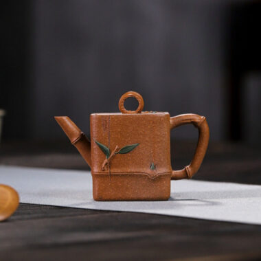 Full Handmade Yixing Zisha Teapot [Zhu Yun Sifang] (Jin Jiang Po Ni – 100ml)