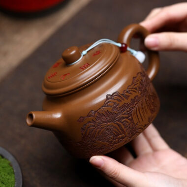Yixing Zisha Teapot [Guan Shan] (Chijin Zhu Ni – 450ml)