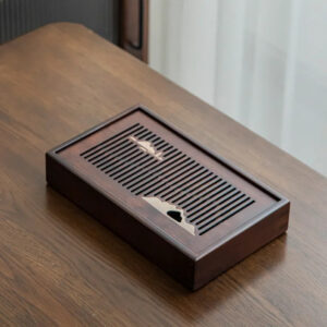 Bamboo Tea Tray with Storage [Mountain]