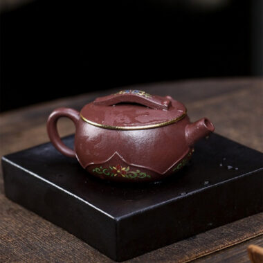 Full Handmade Yixing Zisha Teapot [Bamboo Lotus] (30 Mu Zi Ni – 170ml)