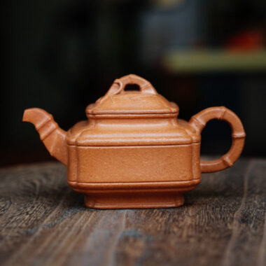 Full Handmade Yixing Zisha Teapot [Sifang Bamboo Pot] (Jiang Po Ni – 200ml)