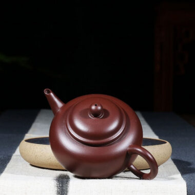 Yixing Zisha Teapot [Shui Ping Pot] (Zi Zhu Ni – 210ml)