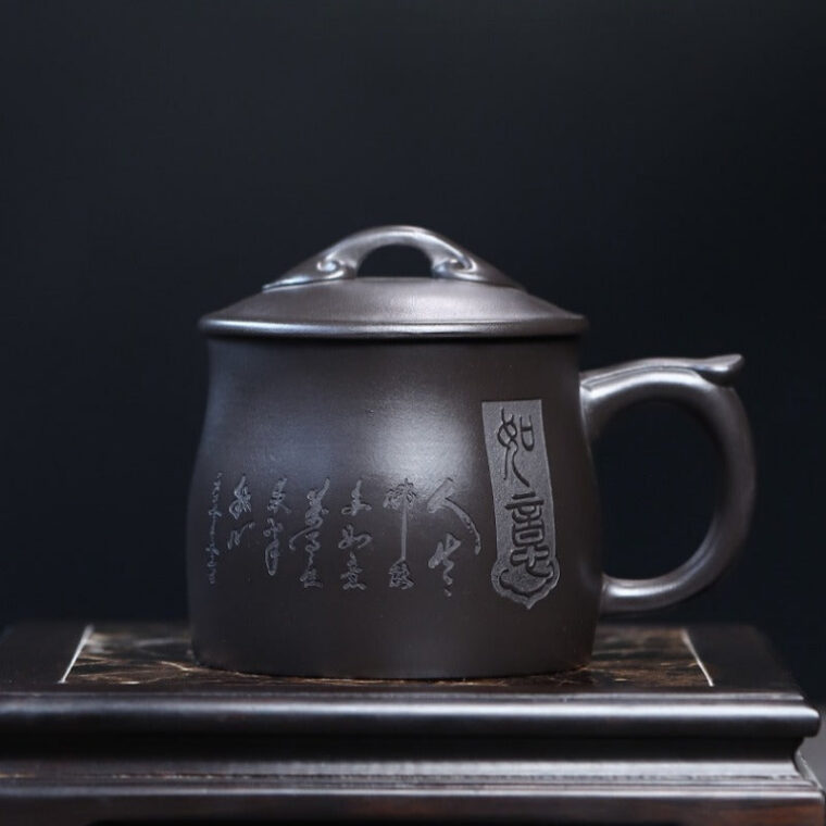 Yixing Zisha Tea Mug with Filter [Ruyi] (Shi Huang – 400ml)