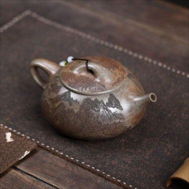 Yixing Zisha Teapot [Guanshan Jingzhou Shi Piao] (Chenxiang Ni Firewood Firing – 580ml)