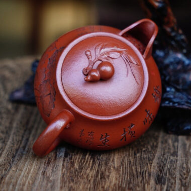 Full Handmade Yixing Zisha Teapot [Good Fortune & Prosperity Pot] (Zhu Ni – 200ml)