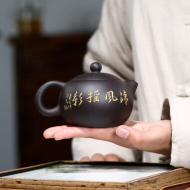 Yixing Zisha Teapot [Bamboo Xishi] (Hei Ni – 230ml)