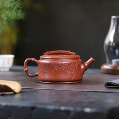 Full Handmade Yixing Zisha Teapot [Bamboo Hanwa] (Hong Pi Long – 320ml)