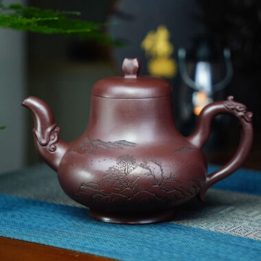 Full Handmade Yixing Zisha Teapot [Yinlu Pot] (Di Cao Qing – 510ml)