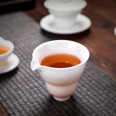 Ice Jade White Porcelain Sancai Gaiwan Tea Set