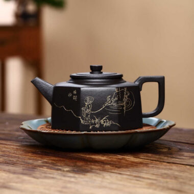 Full Handmade Yixing Zisha Teapot [Bafang Yu Zhu Pot] (Shi Huang – 260ml)