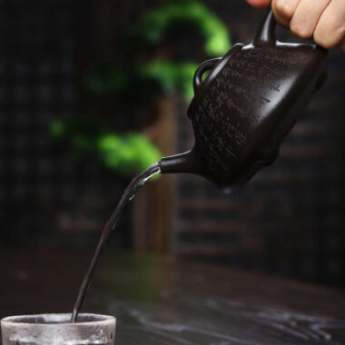 Full Handmade Yixing Zisha Teapot [Ziye Shi Piao Pot] (Shi Huang – 280ml)