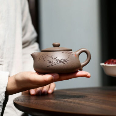 Yixing Zisha Teapot [Bamboo Shi Piao] (Qinghui Duan Ni – 200ml)