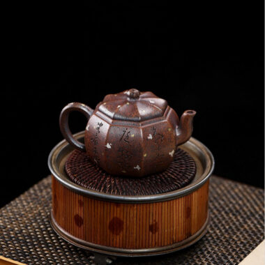 Full Handmade Yixing Zisha Teapot [Octagon Pear] (Firewood Fired Duan Ni – 250ml)