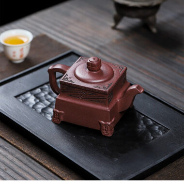Full Handmade Yixing Zisha Teapot [Sifang Dingli] (Zi Ni – 280ml)