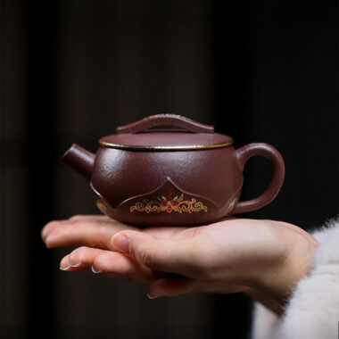 Full Handmade Yixing Zisha Teapot [Bamboo Lotus] (30 Mu Zi Ni – 170ml)
