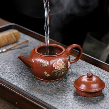 Full Handmade Yixing Zisha Teapot [Hua Ban Cha Xiang] (Hong Jiang Po Ni – 240ml)