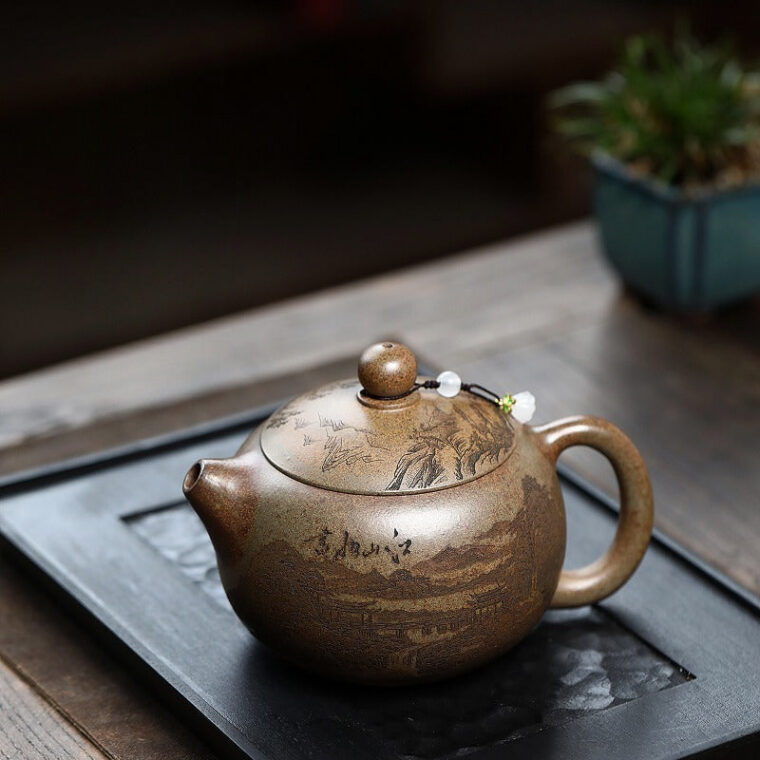 Yixing Zisha Teapot [Jiangshan Ru Hua Xishi] (Chenxiang Ni Firewood Firing – 550ml)
