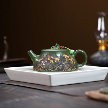 Yixing Zisha Teapot [Mountains & Rivers] (Lu Ni – 230ml)
