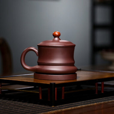 Yixing Zisha Tea Mug with Filter [Good Luck & Fortune] (Zi Ni – 310ml)