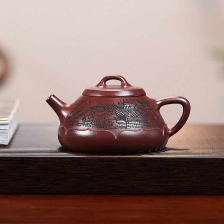 Yixing Zisha Teapot [Lotus Piao] (Long Xue Sha – 320ml)