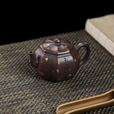 Full Handmade Yixing Zisha Teapot [Octagon Pear] (Firewood Fired Duan Ni – 250ml)