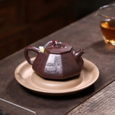 Yixing Zisha Teapot [Bafang Shanshui Shi Piao] (Zi Ni – 200ml)