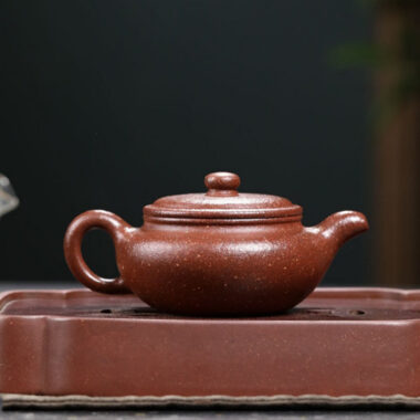 Full Handmade Yixing Zisha Teapot [Bian Fu] (Tao Hua Ni – 200ml)