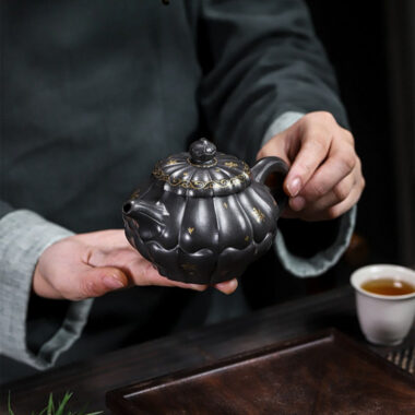 Full Handmade Yixing Zisha Teapot [Piao Hua Jin Ling] (Tian Qing Ni – 270ml)