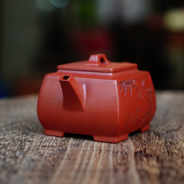 Full Handmade Yixing Zisha Teapot [Sifang Pot] (Zhu Ni – 130ml)