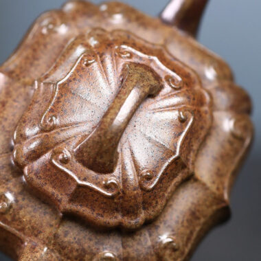 Full Handmade Yixing Zisha Teapot [Jinnang Ruyi Pot] (Di Cao Qing Firewood Fired – 180ml)