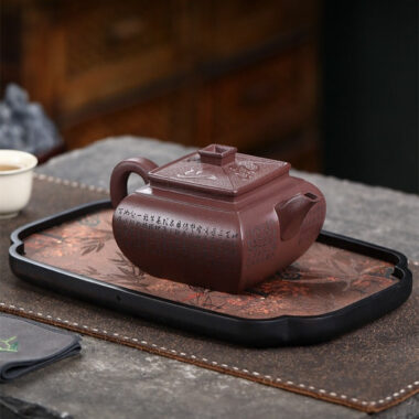 Full Handmade Yixing Zisha Teapot [Sifang Jun Zheng] (Tian Qing Zi Ni – 500ml)