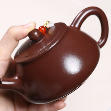 Yixing Zisha Teapot [Ping Gai Shi Piao] (Zi Zhu Ni – 250ml)