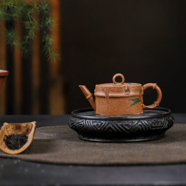 Full Handmade Yixing Zisha Teapot [Zhu Jie Pot] (Jin Jiang Po Ni – 90ml)