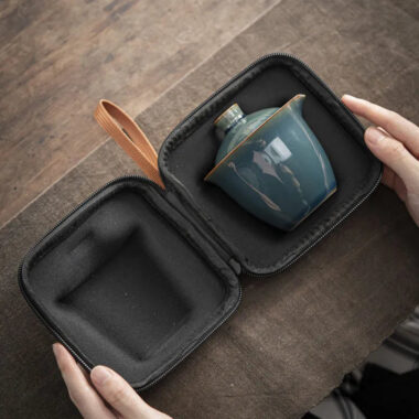 Ceramic 1 Pot 3 Cups Travel Tea Set