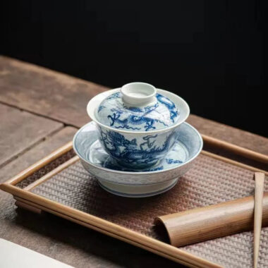 Ceramic [Qinghua Dragon] Sancai Gaiwan 200ml