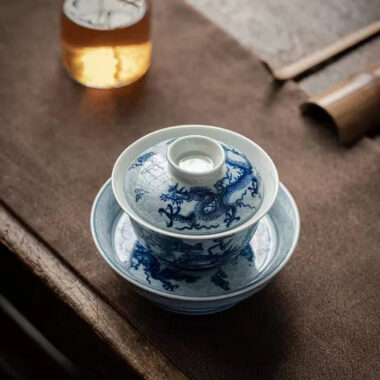 Ceramic [Qinghua Dragon] Sancai Gaiwan 200ml