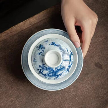 Ceramic [Qinghua Dragon] Sancai Gaiwan 200ml