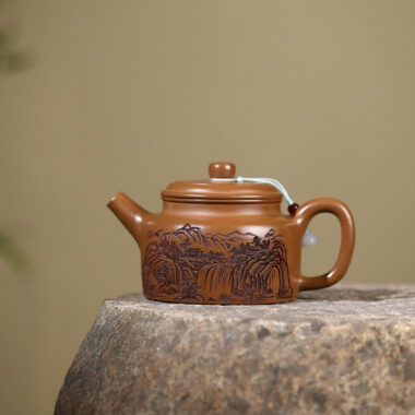 Yixing Zisha Teapot [Guan Shan] (Chijin Zhu Ni – 450ml)