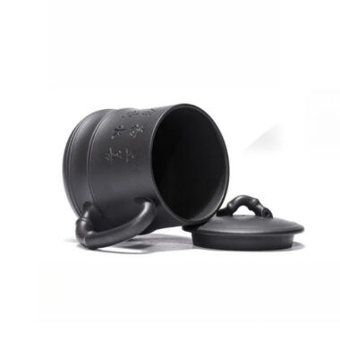Yixing Zisha Tea Mug with Filter [Bamboo] (Hei Ni – 500ml)