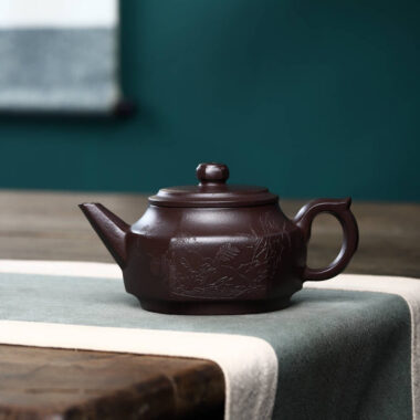 Full Handmade Yixing Zisha Teapot [Liuliu Dashun Pot] (Lao Zi Ni – 300ml)