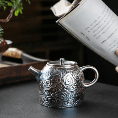 Colorful Antique Gilt Silver Ceramic Teapot 210ml