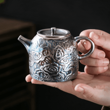 Colorful Antique Gilt Silver Ceramic Teapot 210ml