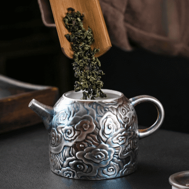 Colorful Antique Gilt Silver Ceramic Teapot 210ml