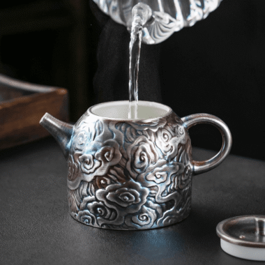 Colorful Antique Gilt Silver Ceramic Teapot 210ml