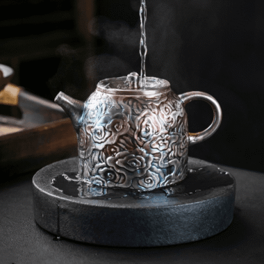 Colorful Antique Gilt Silver Ceramic Teapot 210ml