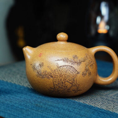 Full Handmade Yixing Zisha Teapot [Xishi Pot] (Wucai Lao Duan Ni – 250ml)