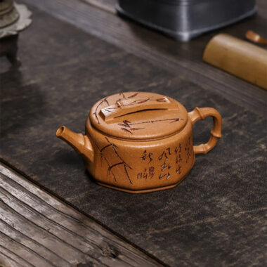 Full Handmade Yixing Zisha Teapot [Zhu Ying] (Jin Jiang Po Ni – 280ml)