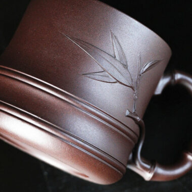 Yixing Zisha Tea Mug with Filter [Bamboo] 5pcs Set (Lao Zi Ni – 450ml)