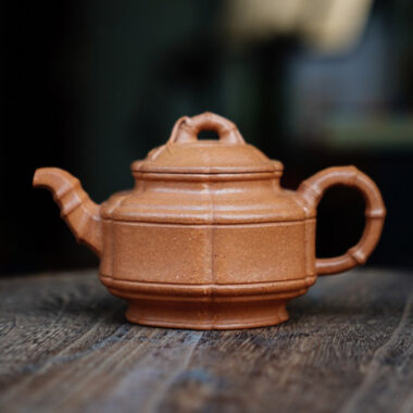 Full Handmade Yixing Zisha Teapot [Liufang Zhu Gu Pot] (Jiang Po Ni – 190ml)